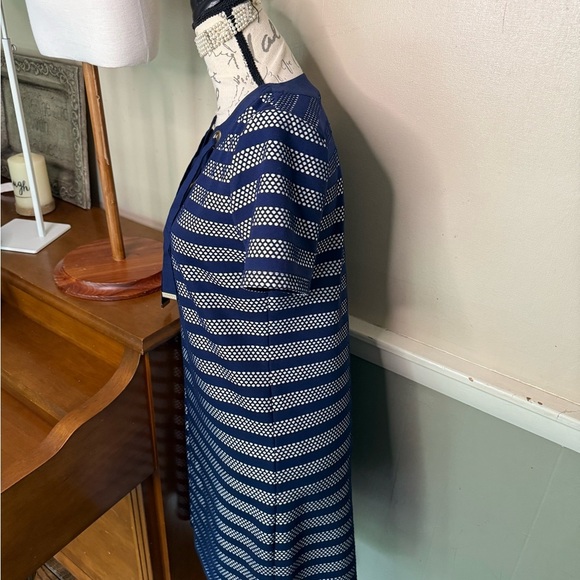 MICHAEL Michael Kors Mesh -Inset Striped Lace - Up Midi Dress NWT - Picture 9 of 11